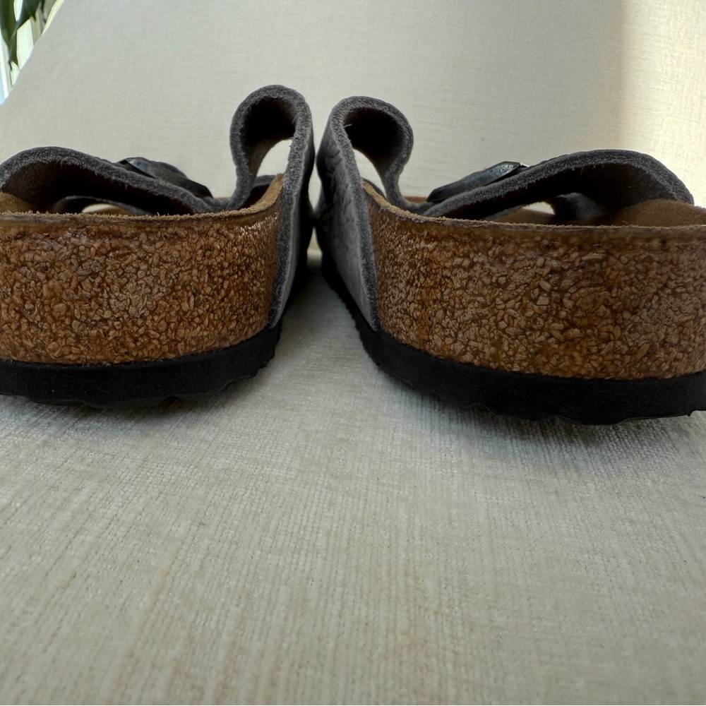 Birkenstock Arizona Desert Slide Whale Gray Nubuck Size 42 9-9.5 Great Condition - Picture 13 of 13